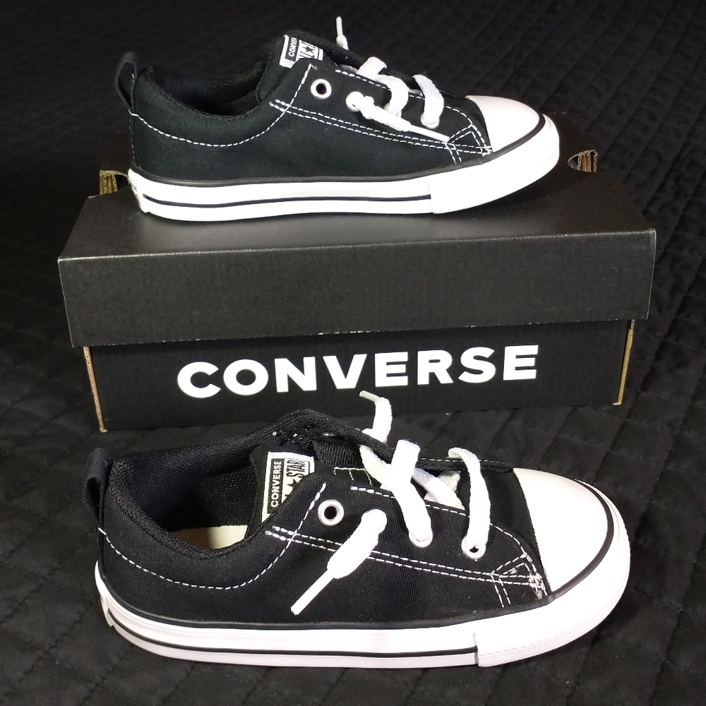 Converse Toddler Little Kids Black White Sneakers Size 10